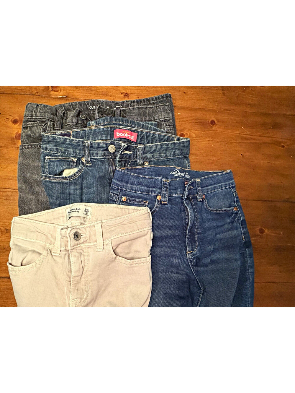 Girls Size 10 Jeans Lot 3 Bootcut Baggy Wide Leg Blue Black